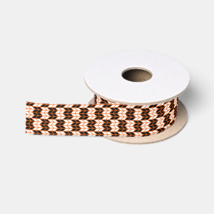 BLACK ORANGE CHECK KNIT 1.5" Wide Satin Ribbon