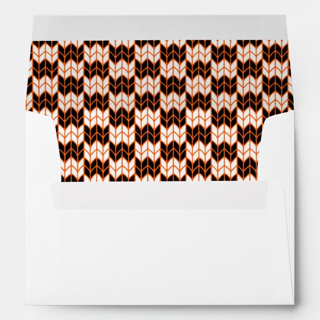 BLACK ORANGE CHECK KNIT A7 Envelope  (Back (Bottom))