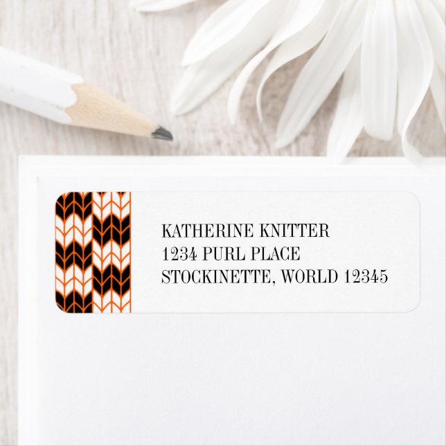 BLACK ORANGE CHECK KNIT Return Address Labels  (Insitu)