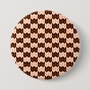 BLACK ORANGE CHECK KNIT Round Pin Button