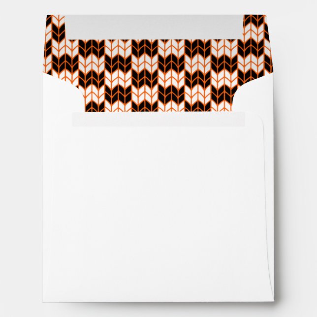 BLACK ORANGE CHECK KNIT Square Envelope  (Back (Bottom))