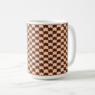 BLACK ORANGE CHECK KNIT Tall White Mug