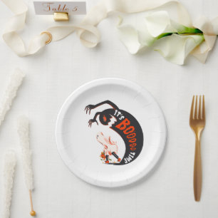 Black Orange Creative Illustration It's Boo  Paper Plate