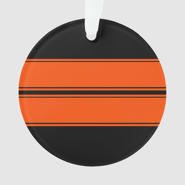 Black Orange Dual Race Stripe Muscle Car Ornament (Front)