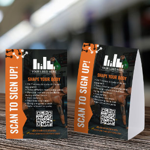 Black Orange Dumbbells Sign Up Gym Membership