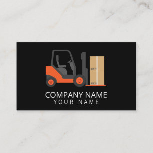 Black Orange Forklift, Logisitcs - Professional Business Card