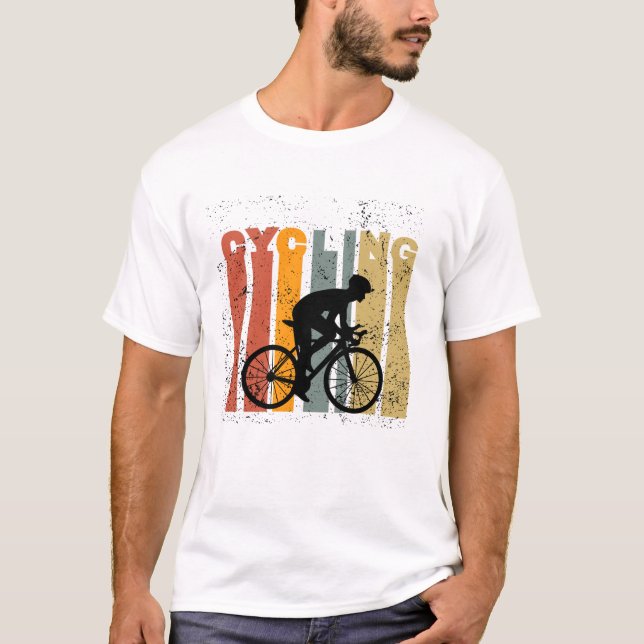 Black Orange Friendly Geometric Personal Cycling H T-Shirt (Front)