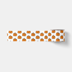 Black Orange Ghost Pumpkin Halloween Satin Ribbon