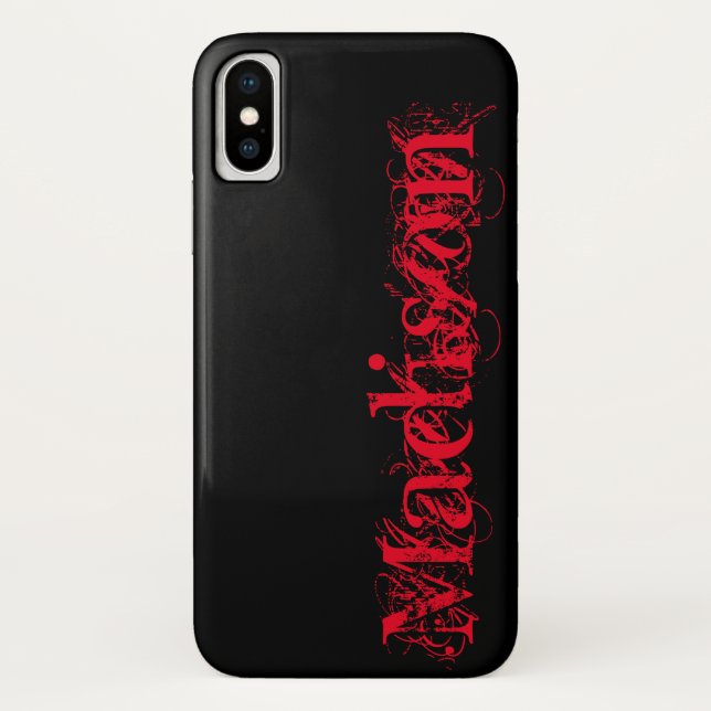 Black Orange Gothic Personalised Name Halloween Case-Mate iPhone Case (Back)