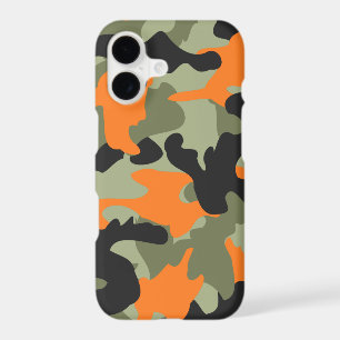 Black Orange Green Camo Camouflage Pattern Slim