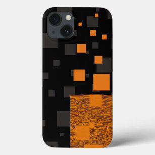 Black orange grey brown squares abstract blocks  Case-Mate iPhone case