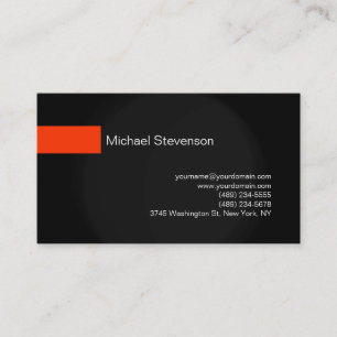 Black Orange Grey Consultant Business Card
