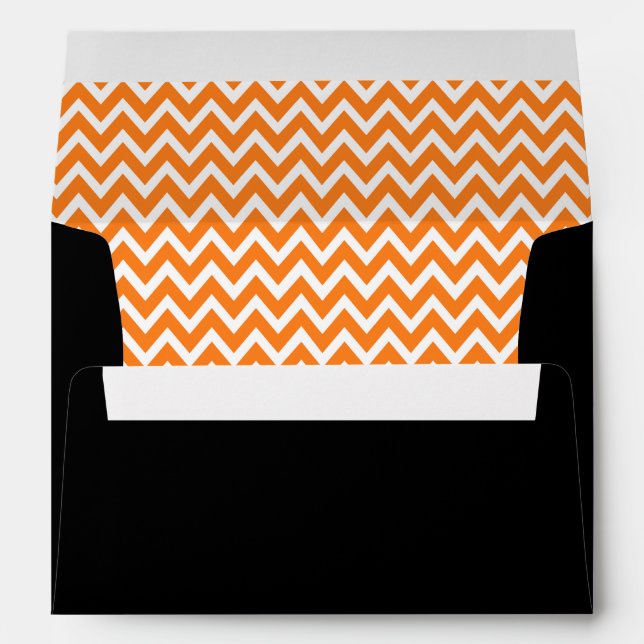 Black Orange Halloween Chevron Envelopes (Back (Bottom))
