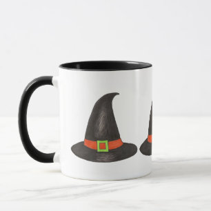 Black Orange Halloween Costume Spooky Witch Hat Mug