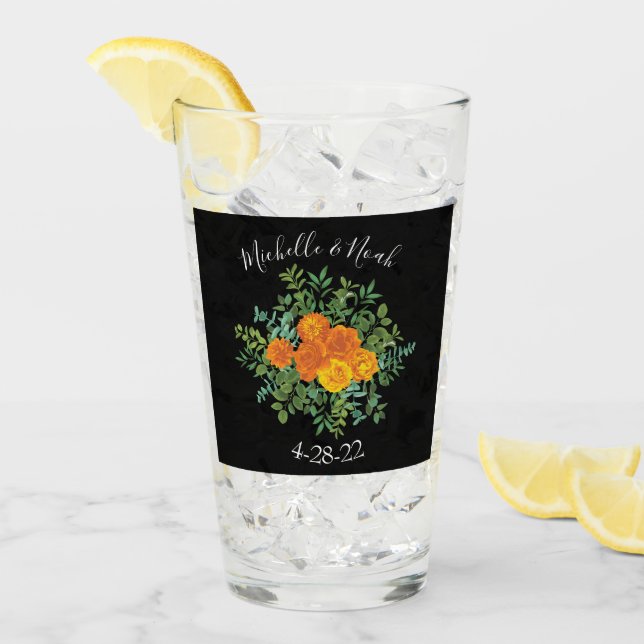 Black & Orange Halloween Gothic Wedding Collection Glass (Front Ice)