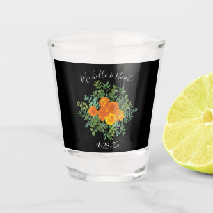 Black & Orange Halloween Gothic Wedding Collection Shot Glass