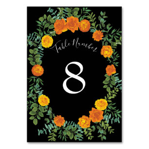 Black & Orange Halloween Gothic Wedding Collection Table Number