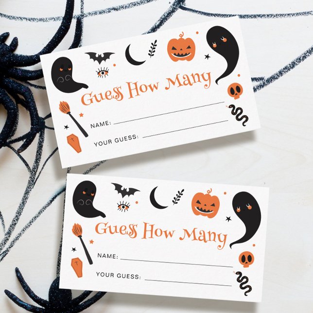 Black Orange Halloween Guess How Many  Enclosure Card (Creator Uploaded)