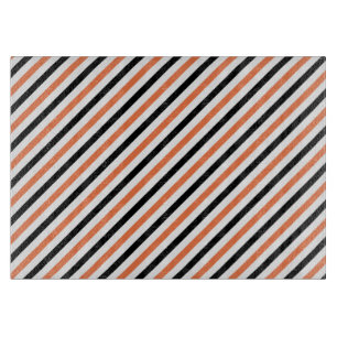 Black & Orange Halloween Stripes Cutting Board