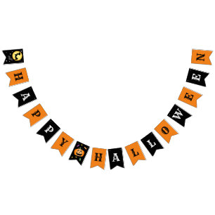 Black & Orange Happy Halloween Banner