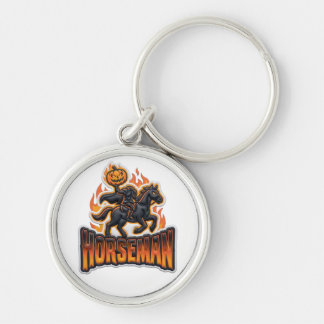 Black Orange Headless Horseman Halloween Key Ring