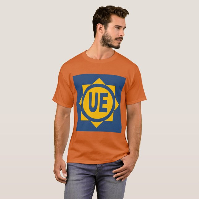 Black Orange Men's Basic T-Shirt Design UE (Front Full)