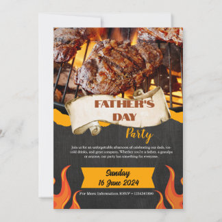 Black & Orange Modern Father's Day Invitation 