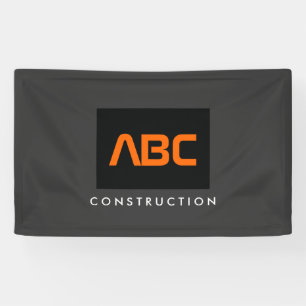 Black/Orange Monogram Logo Construction Banner
