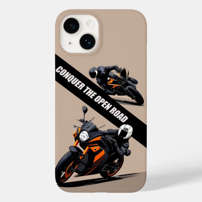 Black Orange Motorcycle  For Riders And Bikers Case-Mate iPhone Case (Back)