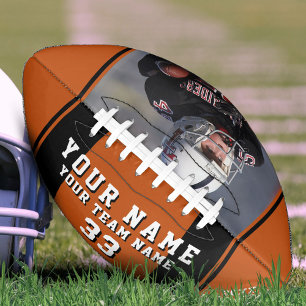 Black Orange Player Name Number Team Photo  American Football