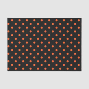 Black & Orange Polka Dots Tissue Paper