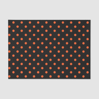 Black & Orange Polka Dots Tissue Paper