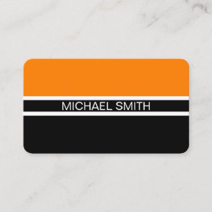 Black Orange Professional Elegant Modern Business Card