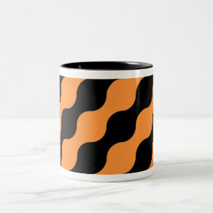 Black, Orange Retro Circles Art Pattern Mug