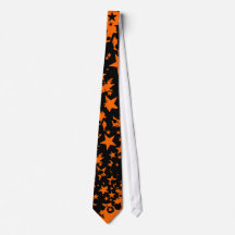Black & Orange Star Neck Tie
