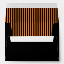 Black Orange Stripes Halloween Envelopes