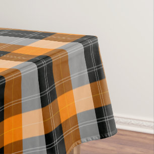 Black ,orange tartan / plaid pattern table cloth