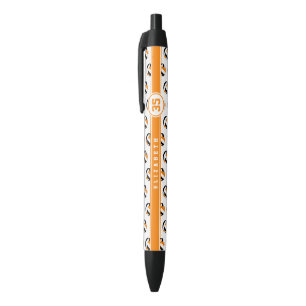 black orange team colours volleyball player name ink pen
