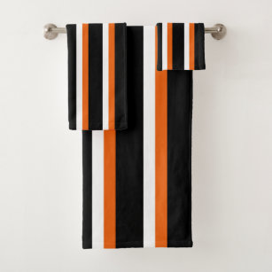 Orange and black discount towels