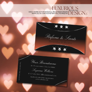 Black Orange with Silver Decor and Sparkle Jewels Business Card