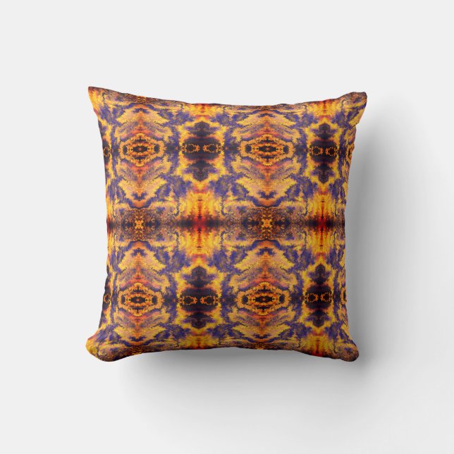 Black, Orange, Yellow, Sangria, Mirror Pattern / Cushion (Front)