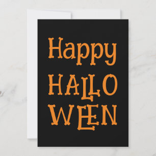 Black Oranges Modern Happy Halloween Party  Invitation