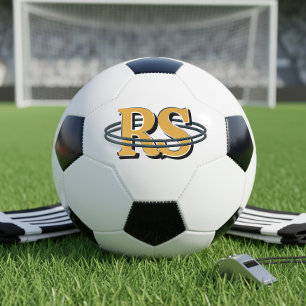 Black Orbit Monogram Initials Any Colour ID1331 Football