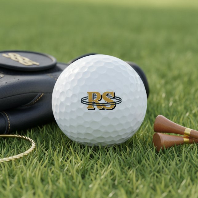 Black Orbit Monogram Initials Any Colour ID1331 Golf Balls (Creator Uploaded)