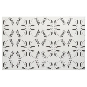 Black Orchid Abstract Flower Pattern Fabric