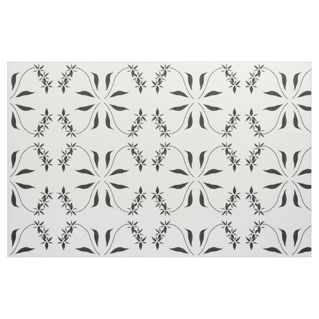 Black Orchid Abstract Flower Pattern Fabric (Fat Quarter)