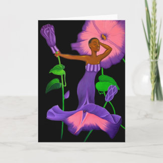 'Black Orchid'  blank greeting card
