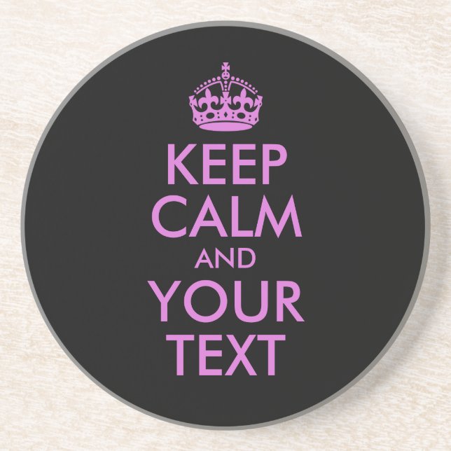 Black Orchid Keep Calm and Your Text Coaster (Front)
