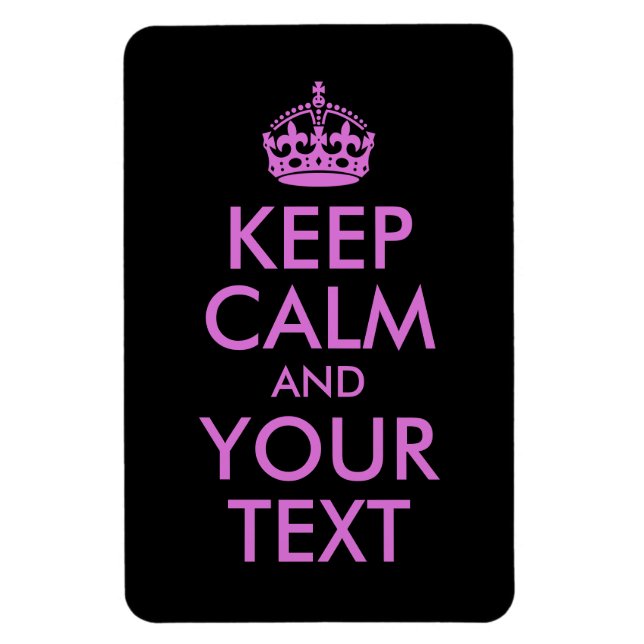 Black Orchid Keep Calm and Your Text Magnet (Vertical)