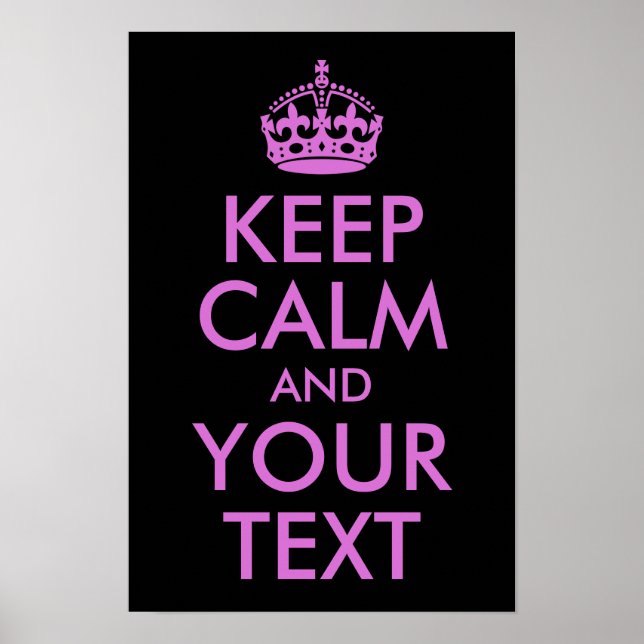 Black Orchid Keep Calm and Your Text Poster (Front)